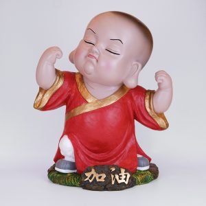 加油沙弥 大  Cheering Novice Monk Figurine Big Size