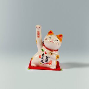 彩绘必勝金运招财猫 右手  Colorful Victory Fortune Maneki Neko Right Paw