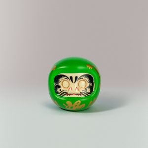 四寸达摩 绿 小 4-Inch Green Daruma (Small)