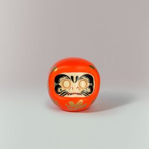 四寸达摩 橙 小 4-Inch Orange Daruma (Small)