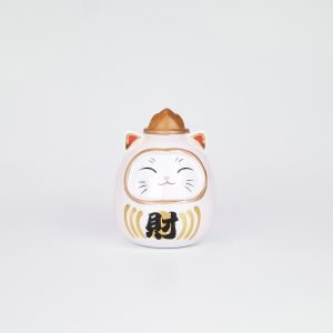 达摩猫 财 白 Daruma Neko White