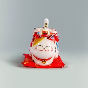 福禄寿喜摇尾 太阳能招财猫  Fortune & Happiness Lucky Cat – Tail Wagging Solar Powered
