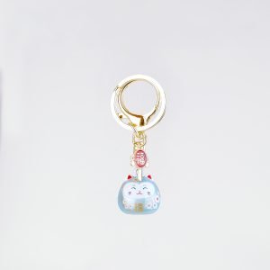 招财猫 铃铛钥匙圈 lucky cat bell keychain