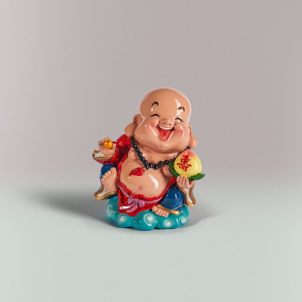 文玩堂：「（精品）佛肚獅子頭文玩クルミ　粉皮・粉骨（無修整）」 寿桃笑佛 13.5cm Longevity Peach Laughing Buddha 13.5cm - Grand Tresure