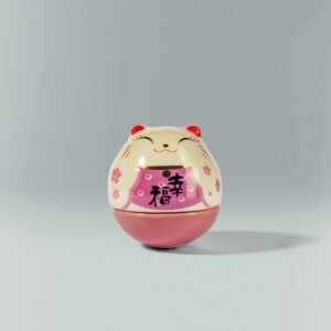 祈愿幸福猫 不倒翁 粉 Blessing Happiness Tumbler Cat (Pink)