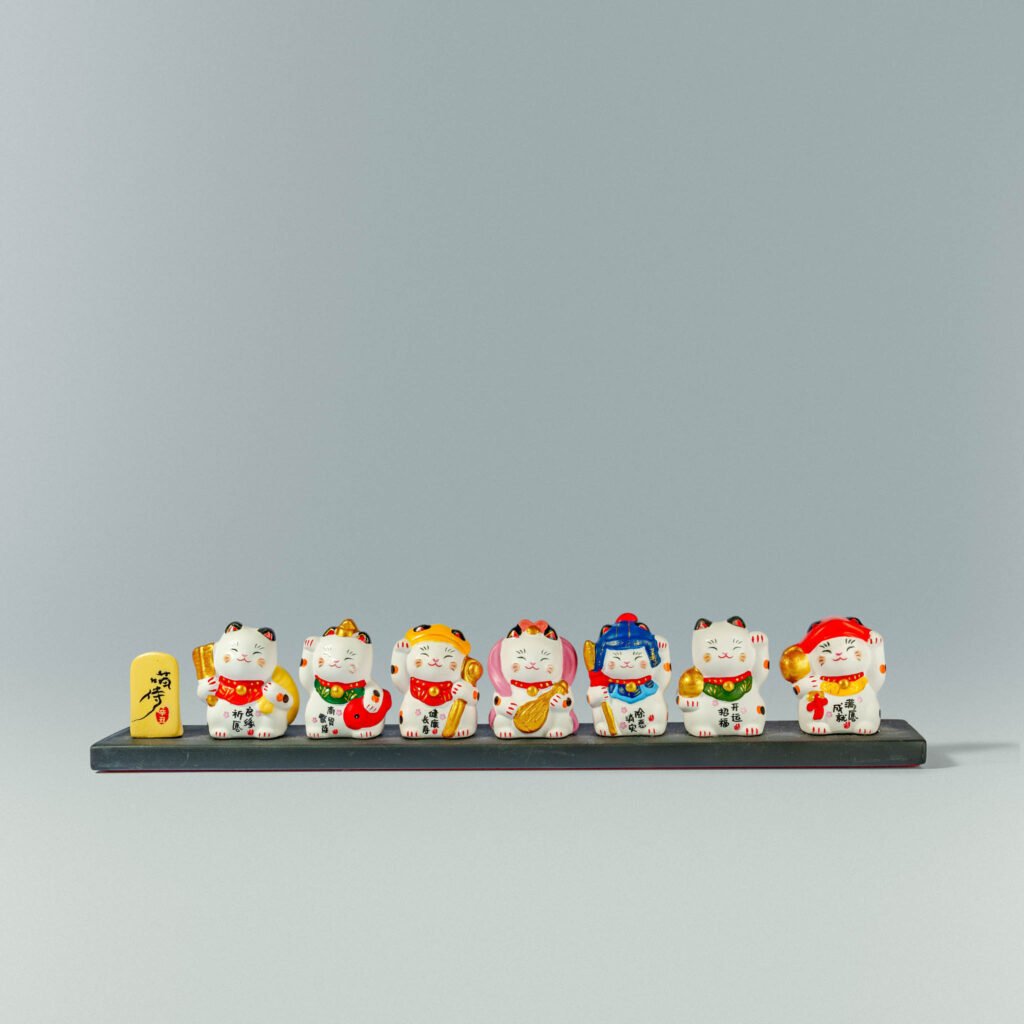 七福神 淡路瓦 細工 Seven Lucky Gods 彩色七福神 Colorful Seven Lucky Gods - Grand Tresure